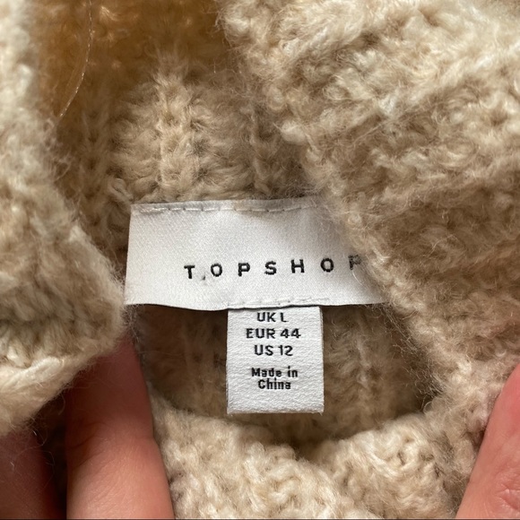 Topshop cable knit midi jumper dress in ivory - Picture 8 of 8